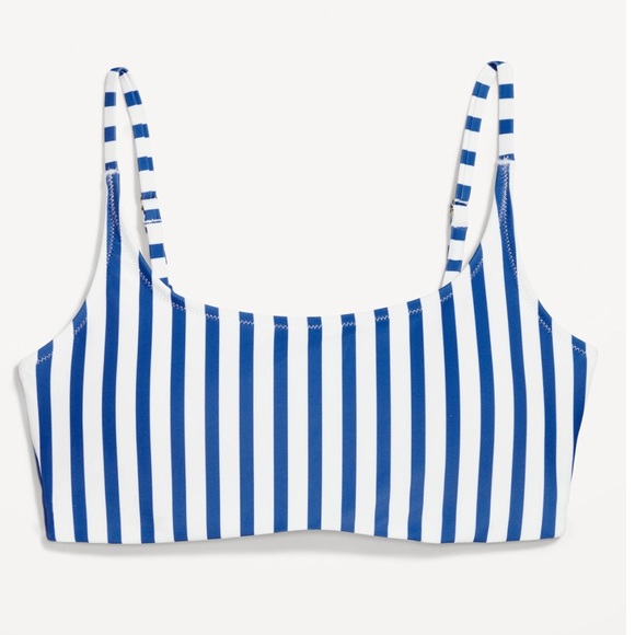 NWT OLD NAVY Scoop-Neck Bikini Swim Top Color: Blue Stripe - Picture 1 of 5